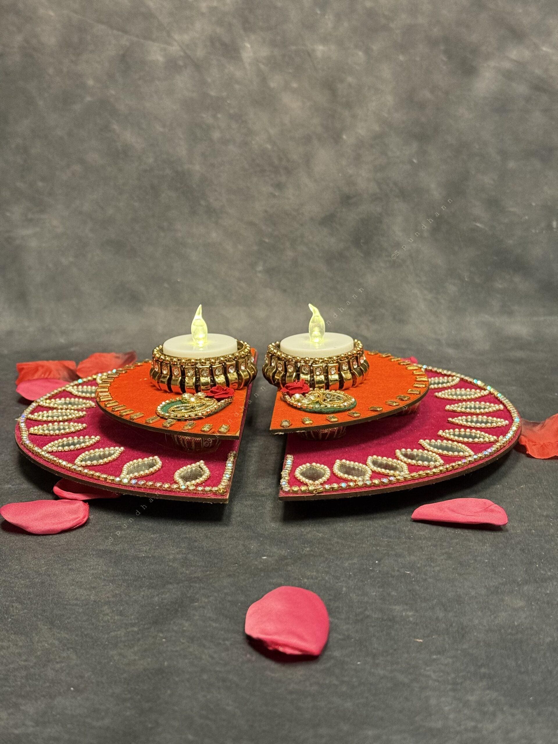 Split Circle Rangoli Tealight Holder Set of 2
