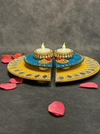 Split Circle Rangoli Tealight Holder Set of 2