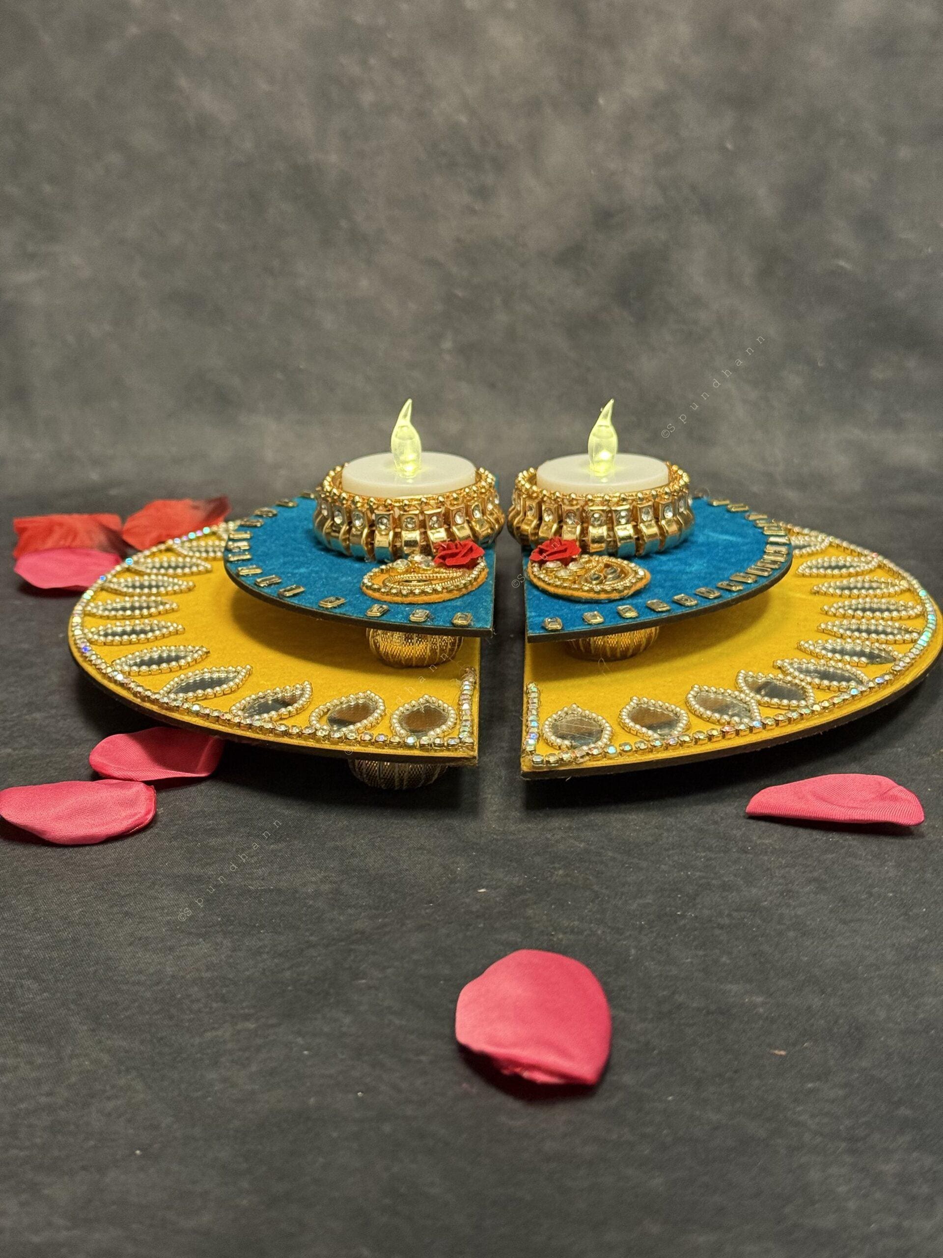Split Circle Rangoli Tealight Holder Set of 2