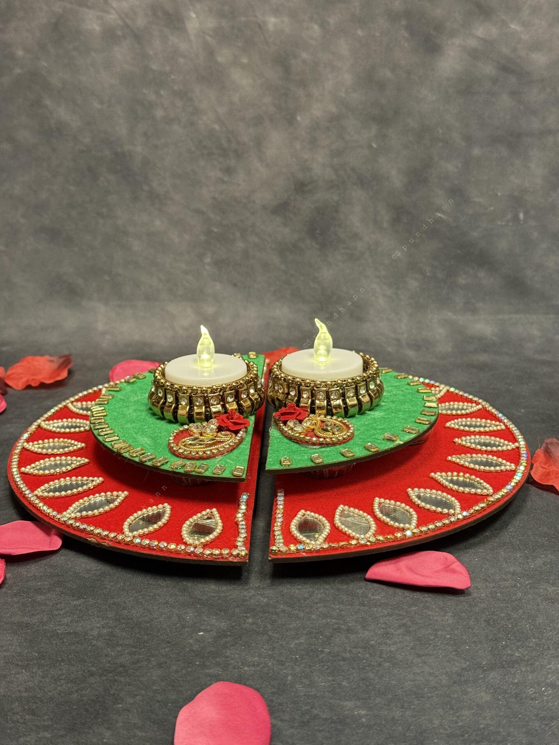 Split Circle Rangoli Tealight Holder Set of 2