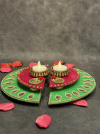 Split Circle Rangoli Tealight Holder Set of 2