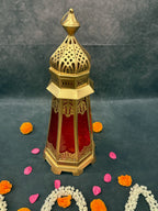 Golden Glass Decorative Lantern Small & Big (Blue, Red, Yellow)