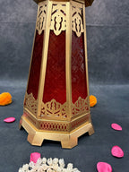 Golden Glass Decorative Lantern Small & Big (Blue, Red, Yellow)