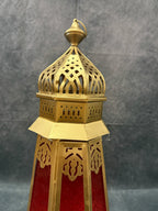 Golden Glass Decorative Lantern Small & Big (Blue, Red, Yellow)