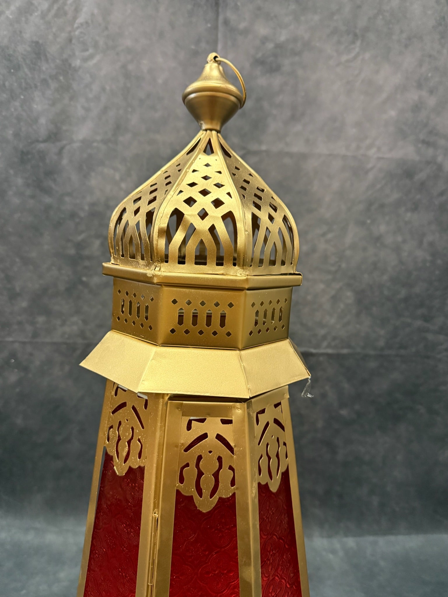Golden Glass Decorative Lantern Small & Big (Blue, Red, Yellow)