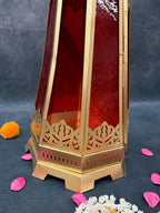 Golden Glass Decorative Lantern Small & Big (Blue, Red, Yellow)