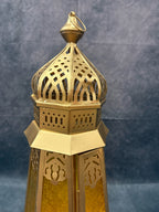 Golden Glass Decorative Lantern Small & Big (Blue, Red, Yellow)