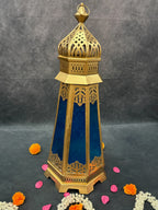 Golden Glass Decorative Lantern Small & Big (Blue, Red, Yellow)