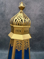 Golden Glass Decorative Lantern Small & Big (Blue, Red, Yellow)