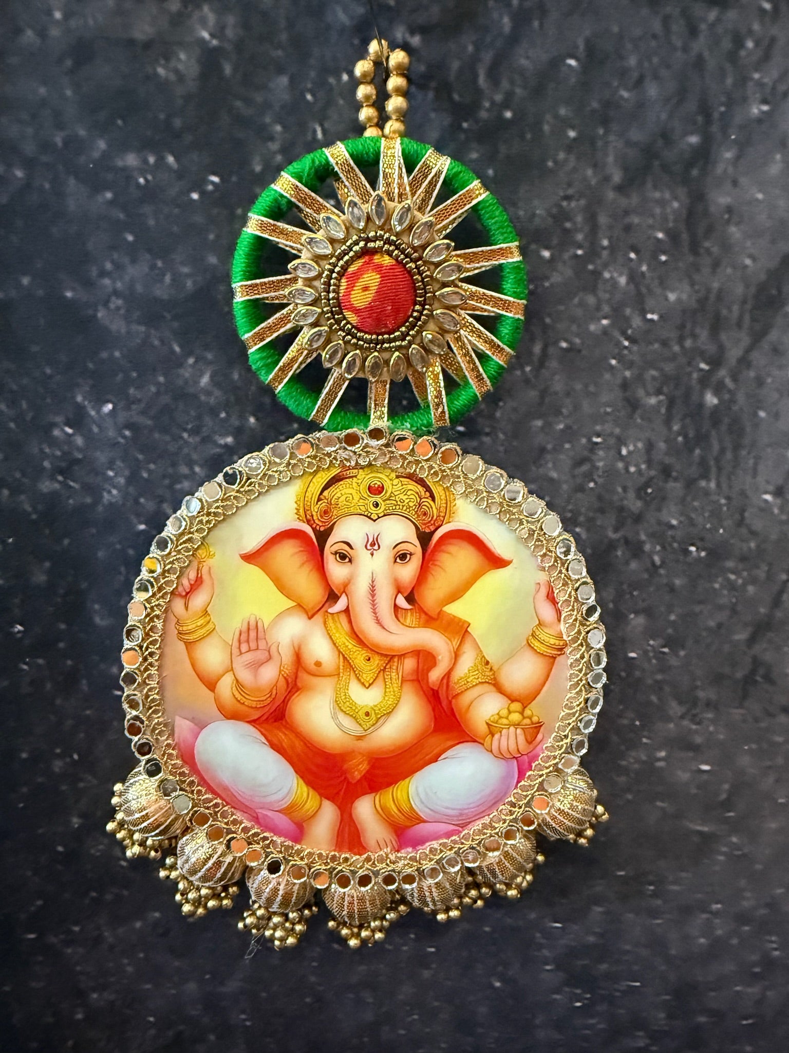 Ganesh Decorative Hanging Round Embellished Wall/Door D or