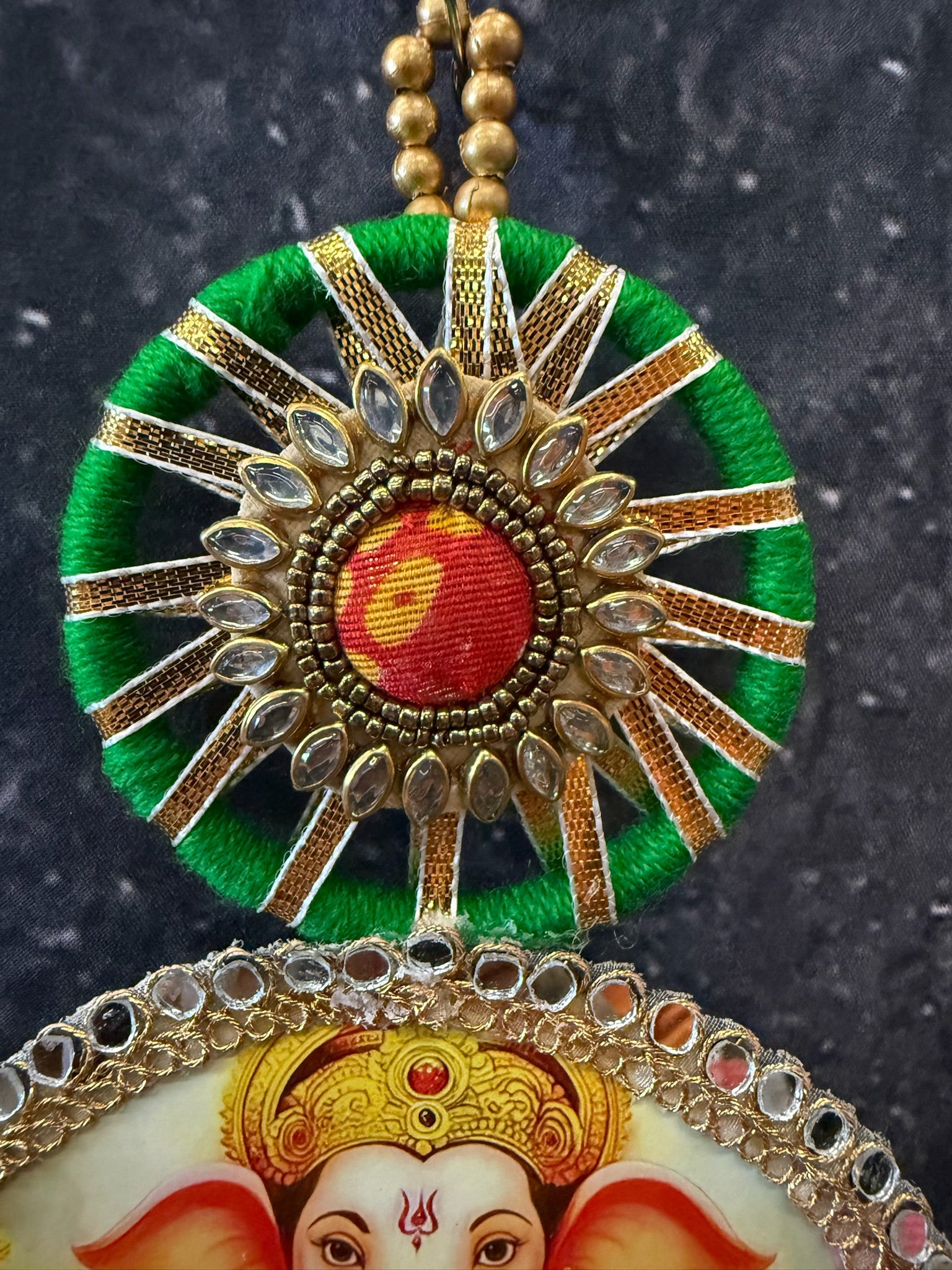 Ganesh Decorative Hanging Round Embellished Wall/Door D or
