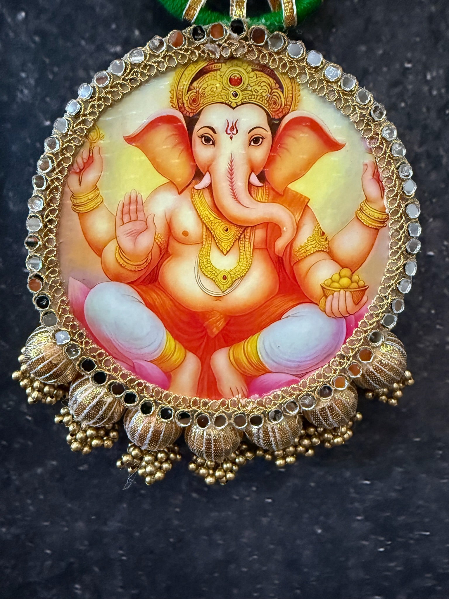Ganesh Decorative Hanging Round Embellished Wall/Door D or