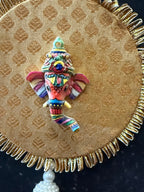 Ganesh Round Tassel Hanging Pair Golden & Pink