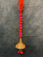 Chameli & Pom-Pom Hanging Pair with Golden Tassels