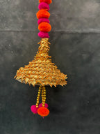 Chameli & Pom-Pom Hanging Pair with Golden Tassels