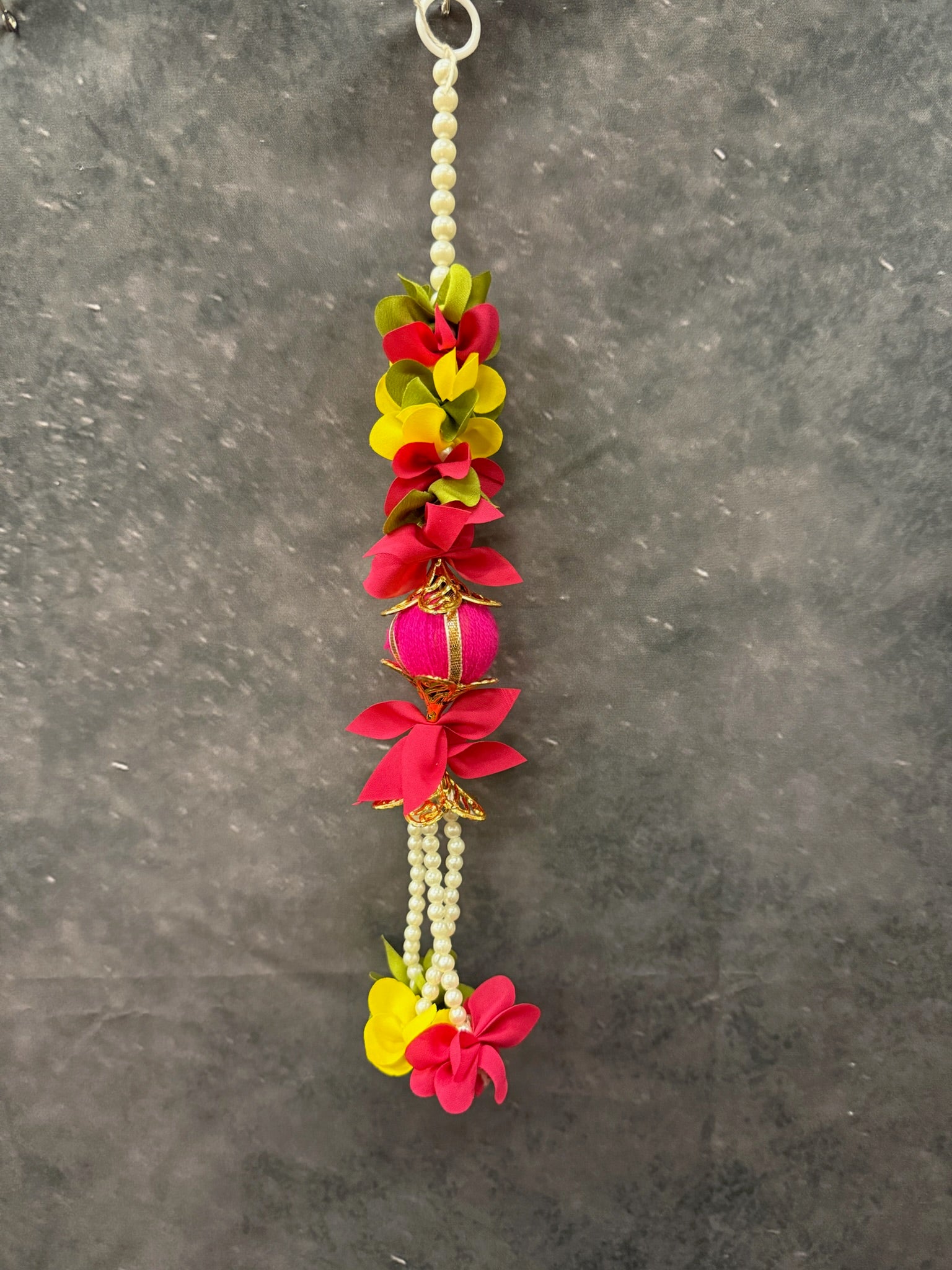 Vibrant Pearl & Flower Gota String (Single String)