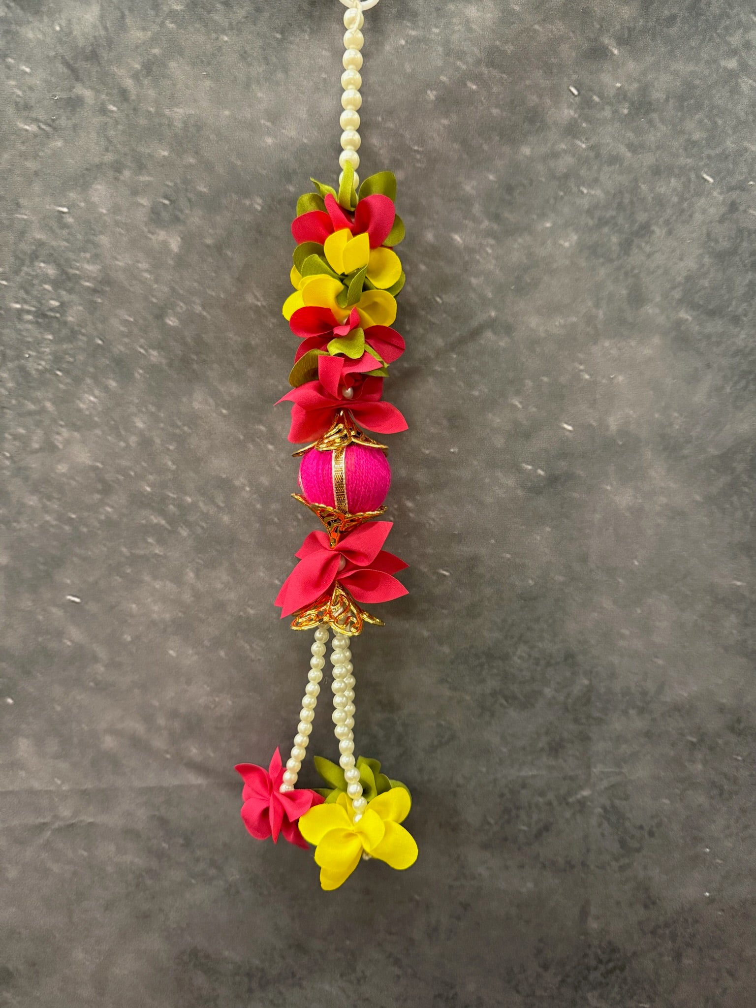 Vibrant Pearl & Flower Gota String (Single String)