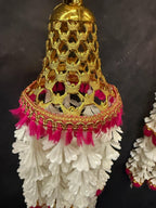 Bell Dangler With Hanging Floral Strings - Set of 2