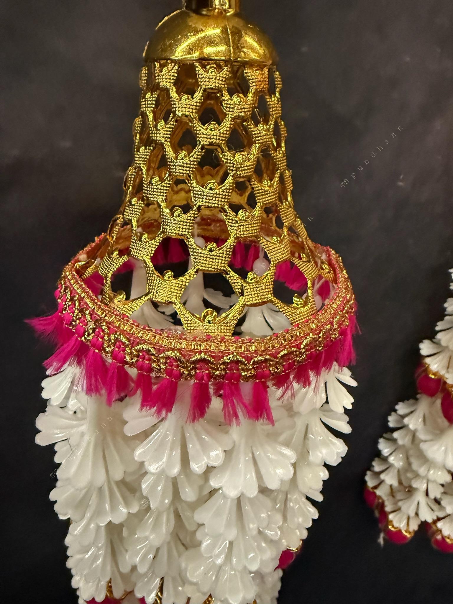 Bell Dangler With Hanging Floral Strings - Set of 2