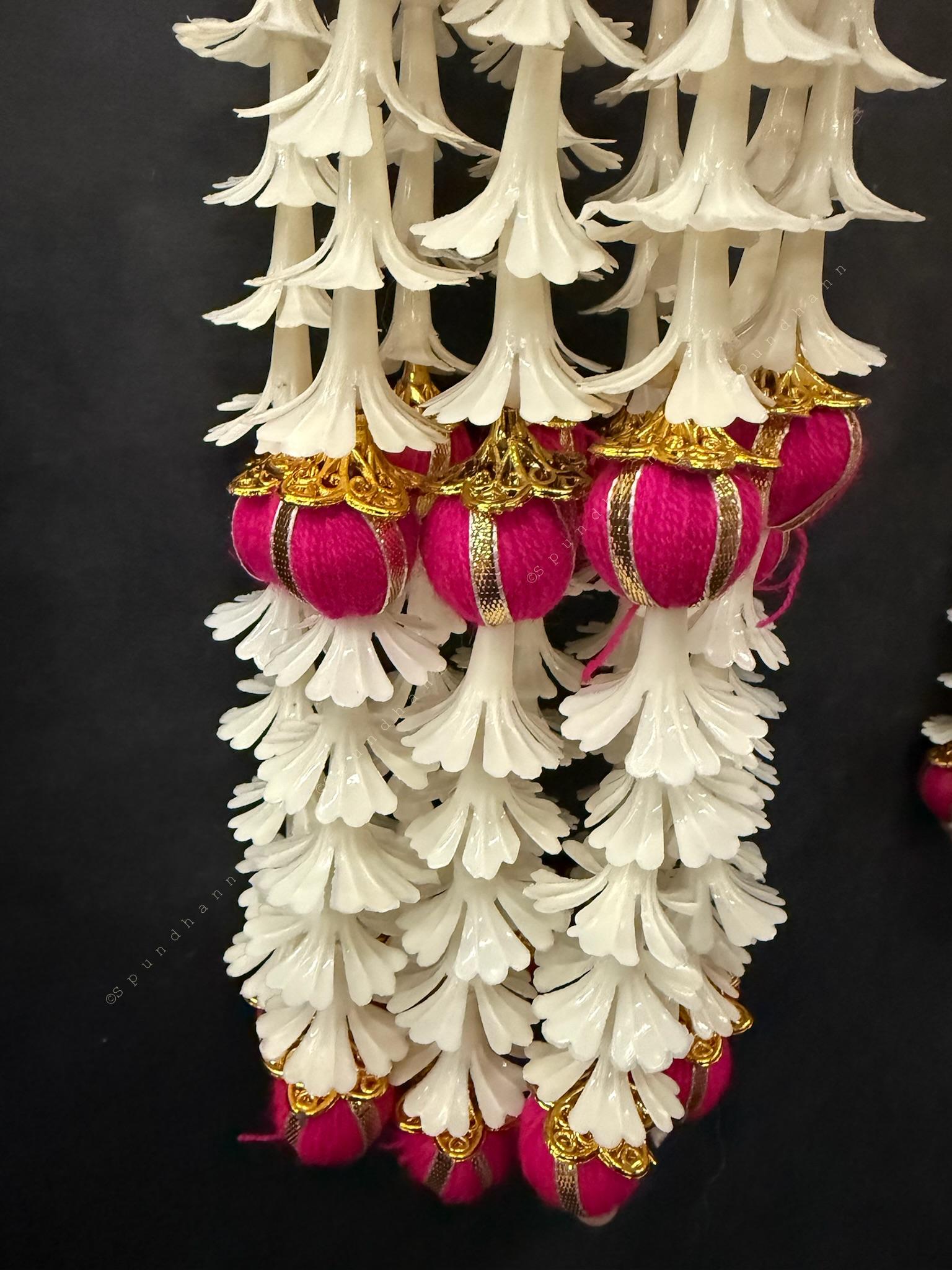 Bell Dangler With Hanging Floral Strings - Set of 2