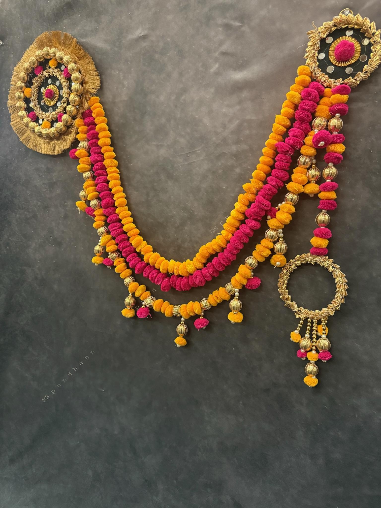 Pom Pom And Gotapatti Balls With Gota Jhaalar Toran
