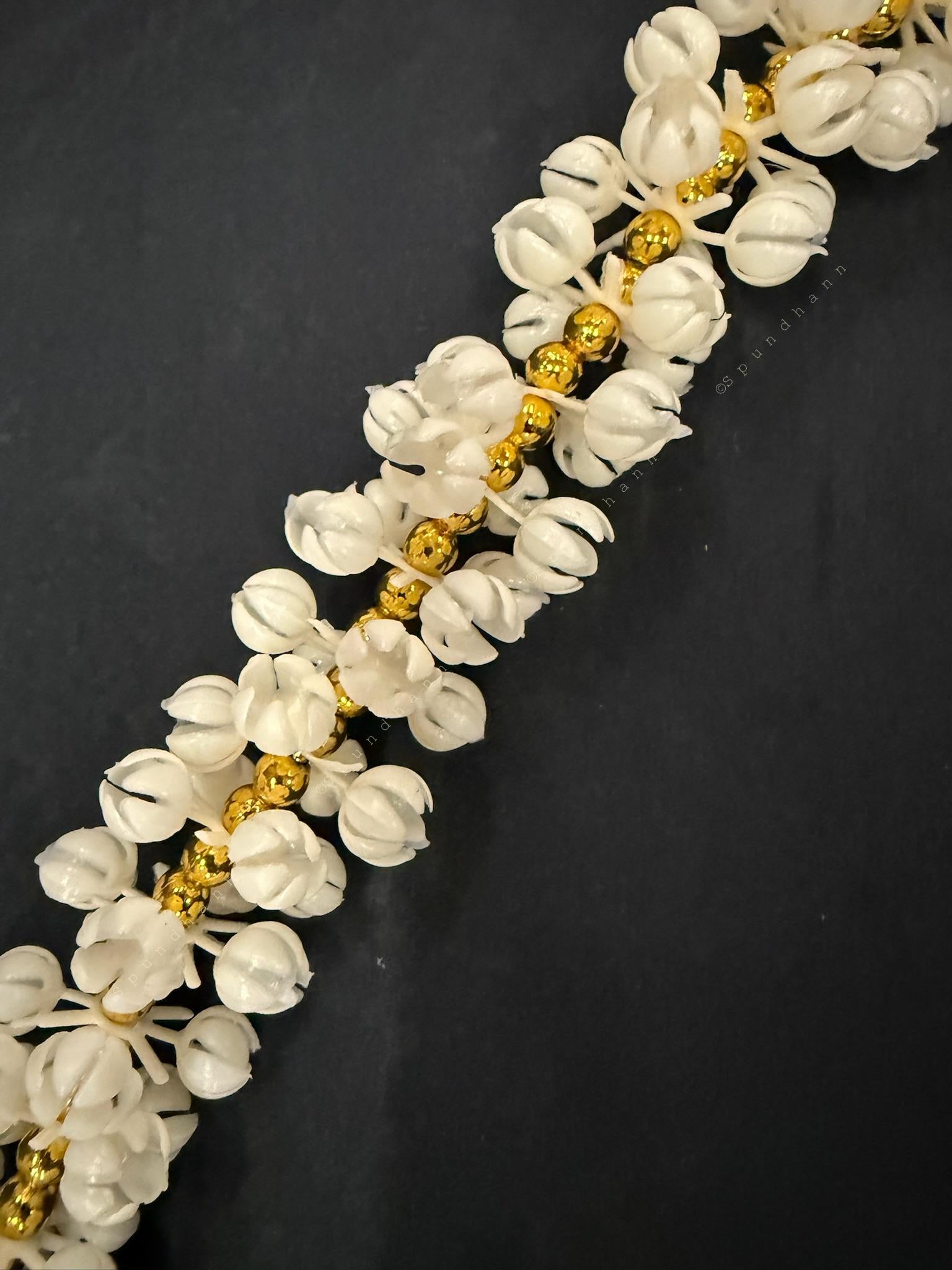 Mogra, Lotus Bud and Green Leaf String