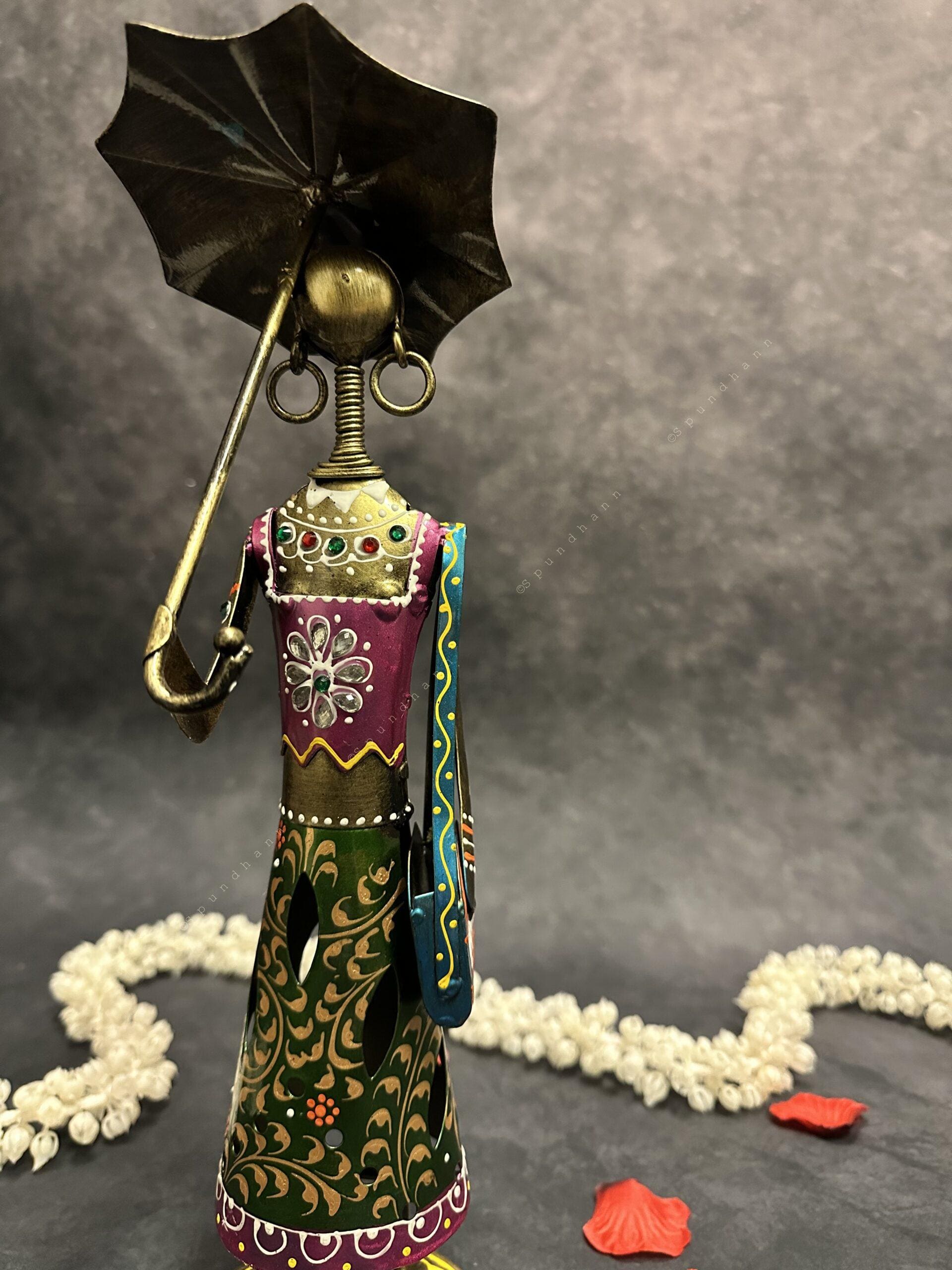 Tribal with Umbrella Figurine
