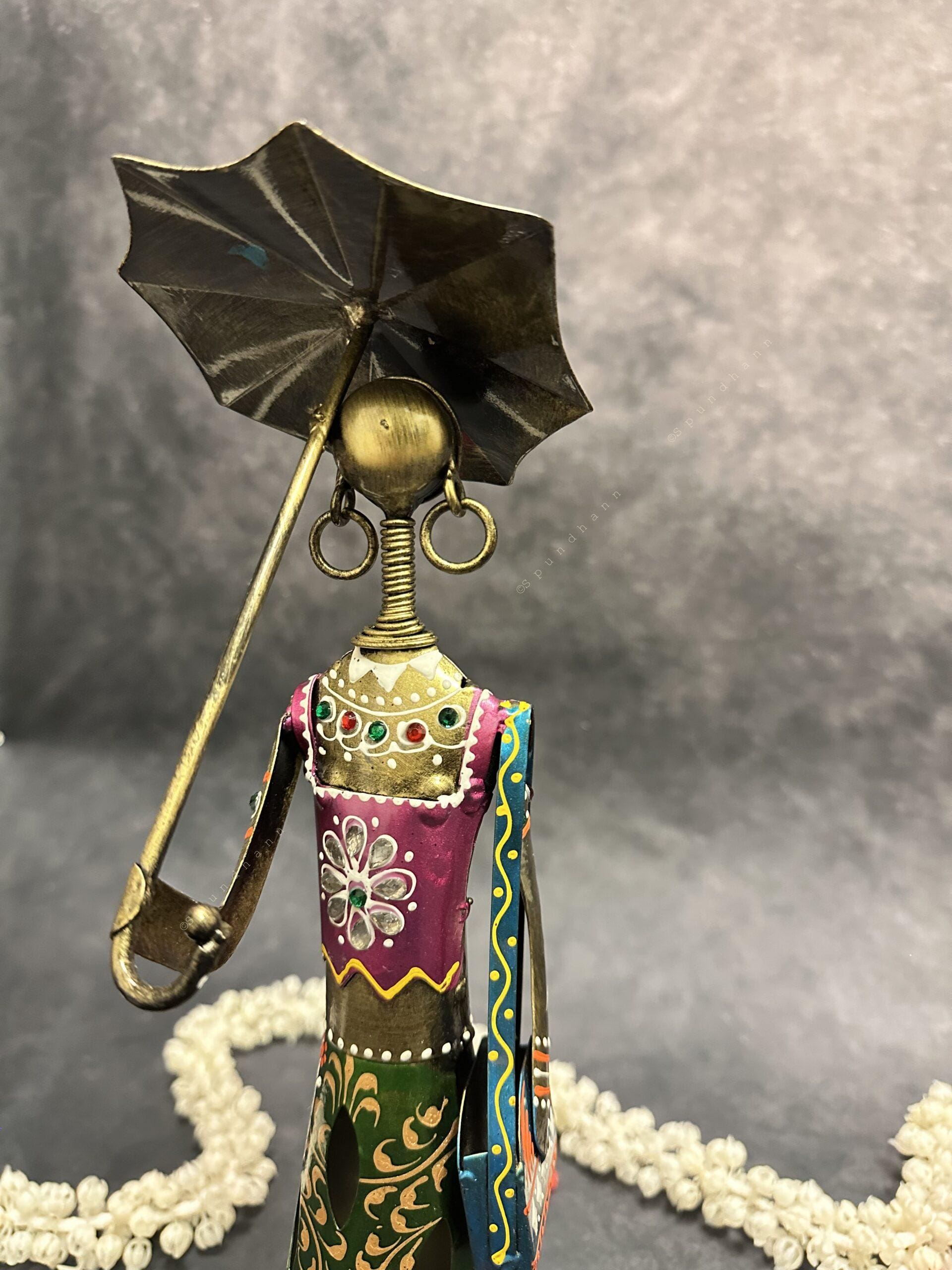 Tribal with Umbrella Figurine