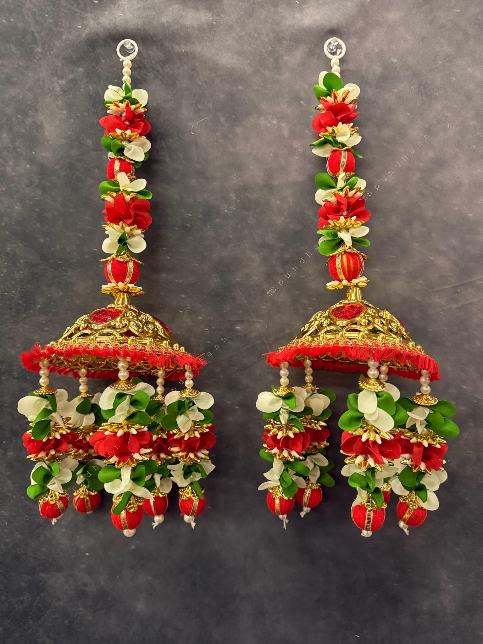 Multicolor Floral Decorative Jhoomer Dangler Pair