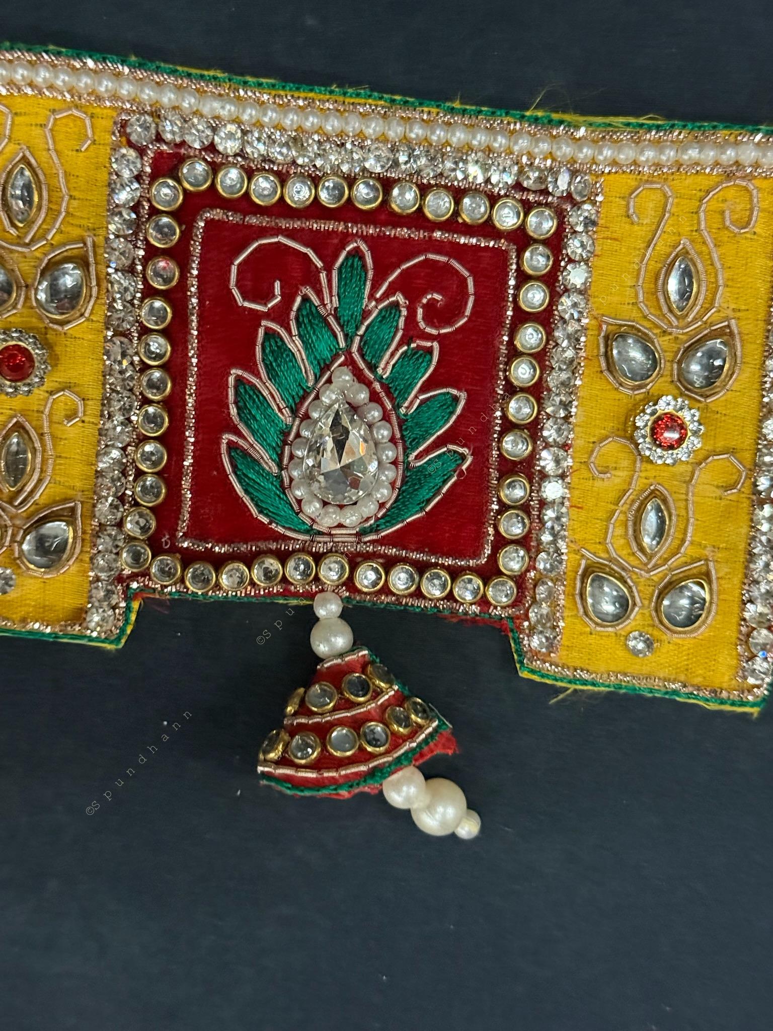Decorative Studded Toran With Small Bell Shape Hangings