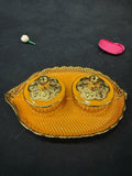Colorful Leaf-Shaped Kumkum Holder