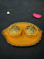 Colorful Leaf-Shaped Kumkum Holder