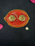 Colorful Leaf-Shaped Kumkum Holder