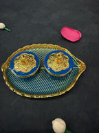 Colorful Leaf-Shaped Kumkum Holder