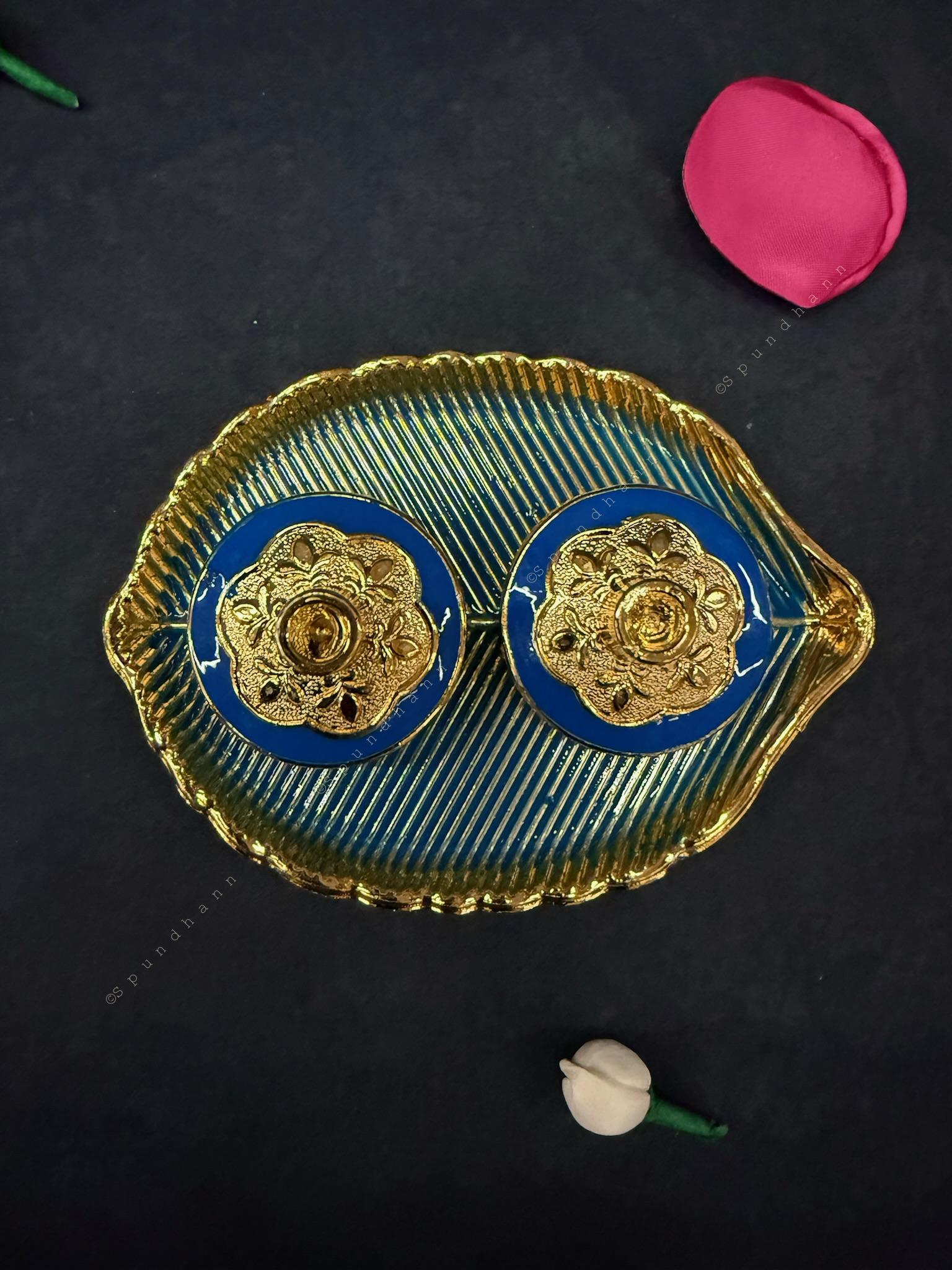 Colorful Leaf-Shaped Kumkum Holder
