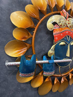 Decorative Krishna With Flower Petals Ring