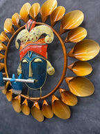 Decorative Krishna With Flower Petals Ring