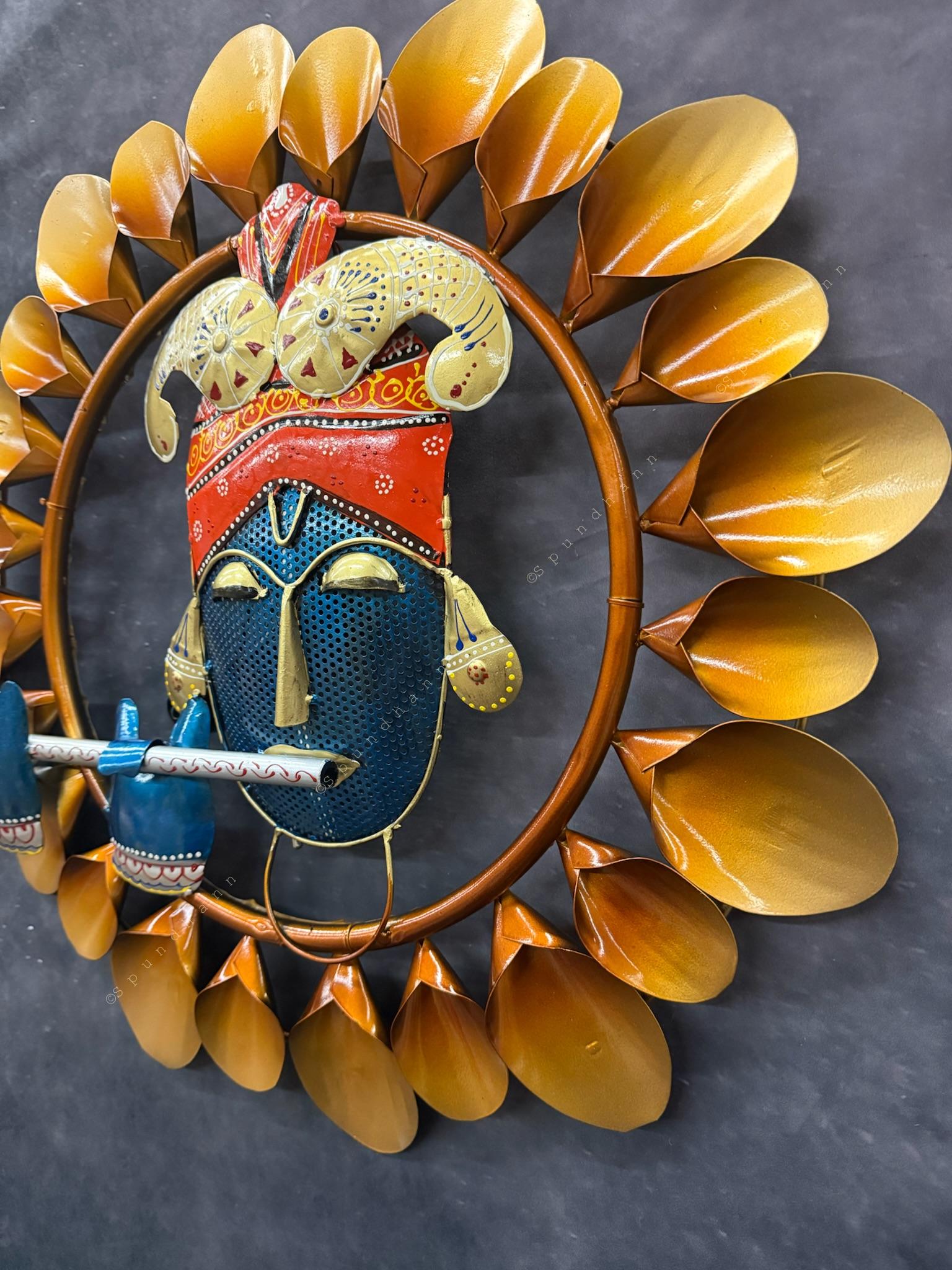 Decorative Krishna With Flower Petals Ring