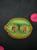 Colorful Leaf-Shaped Kumkum Holder
