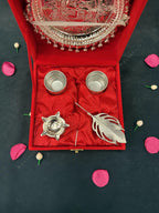 German Silver Decorative Pooja Thali Set in Gift Box
