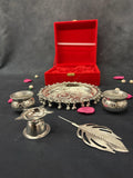 German Silver Decorative Pooja Thali Set in Gift Box