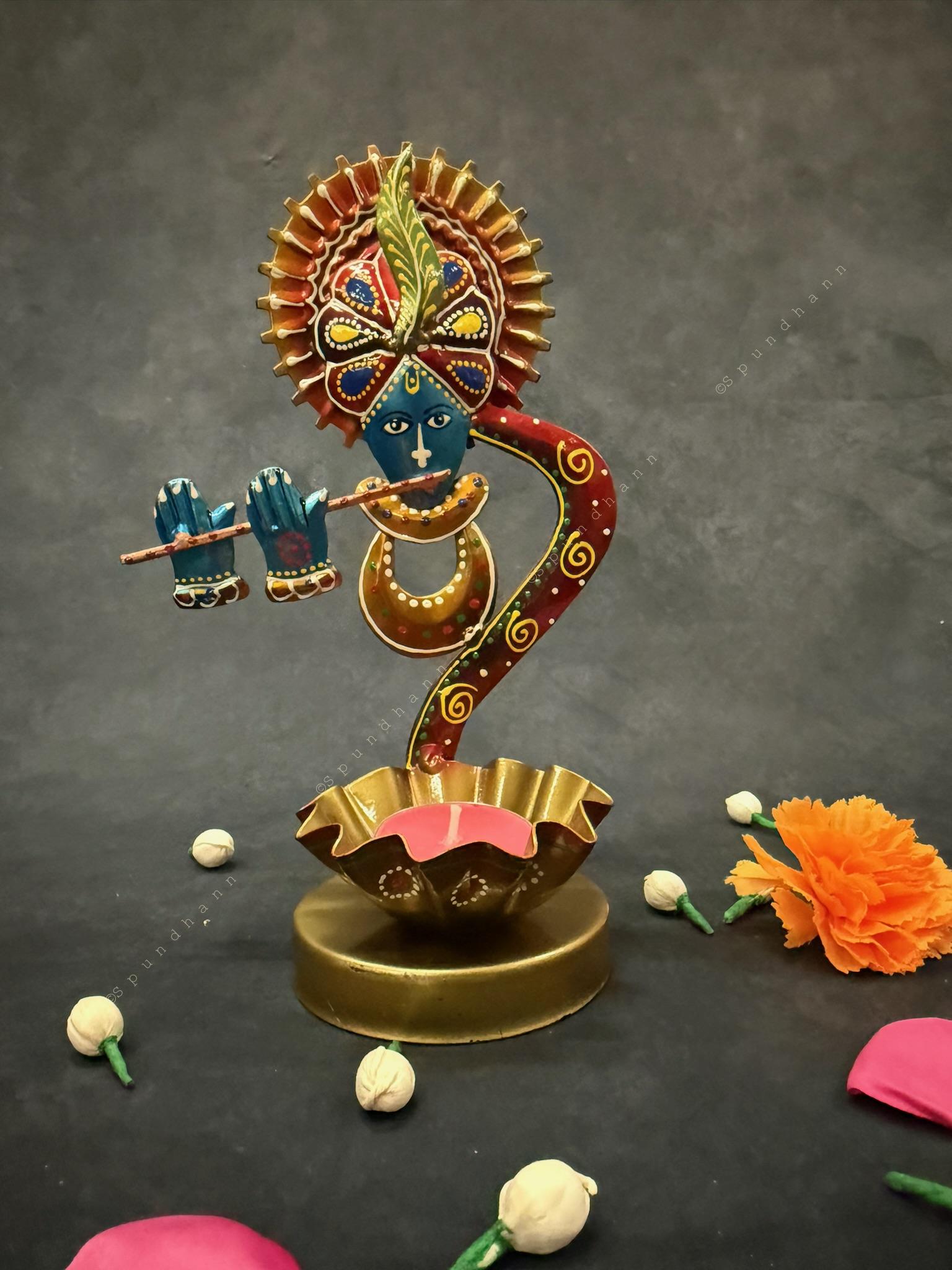 Decorative Krishna Tea Light Holder