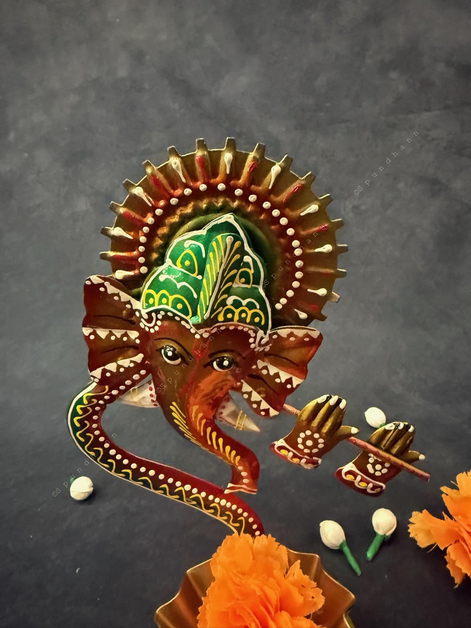 Flute Ganesha Tea Light Holder