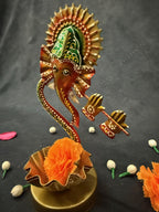 Flute Ganesha Tea Light Holder