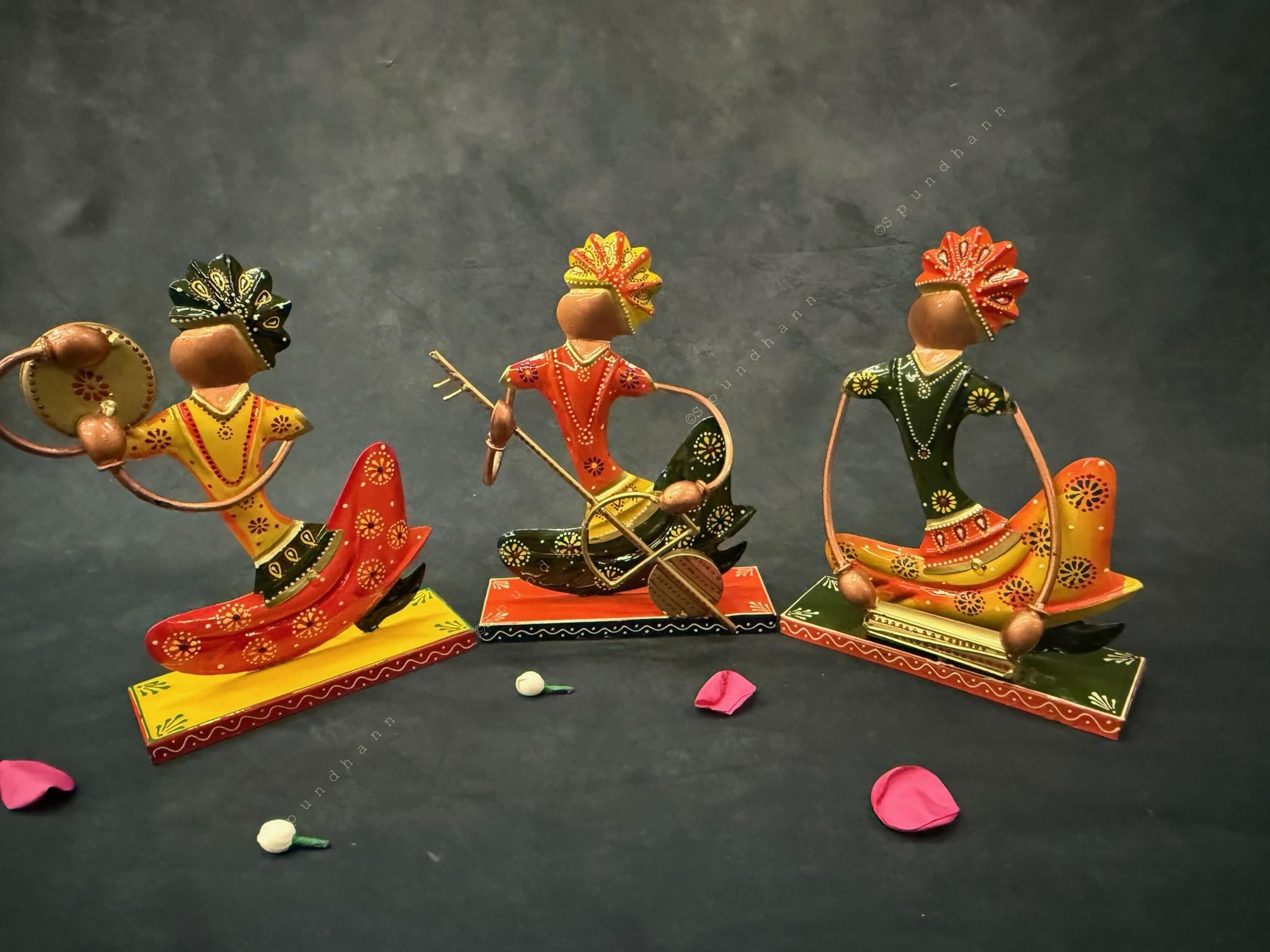 Vibrant Tribal Musician Decor Set 3 Pieces