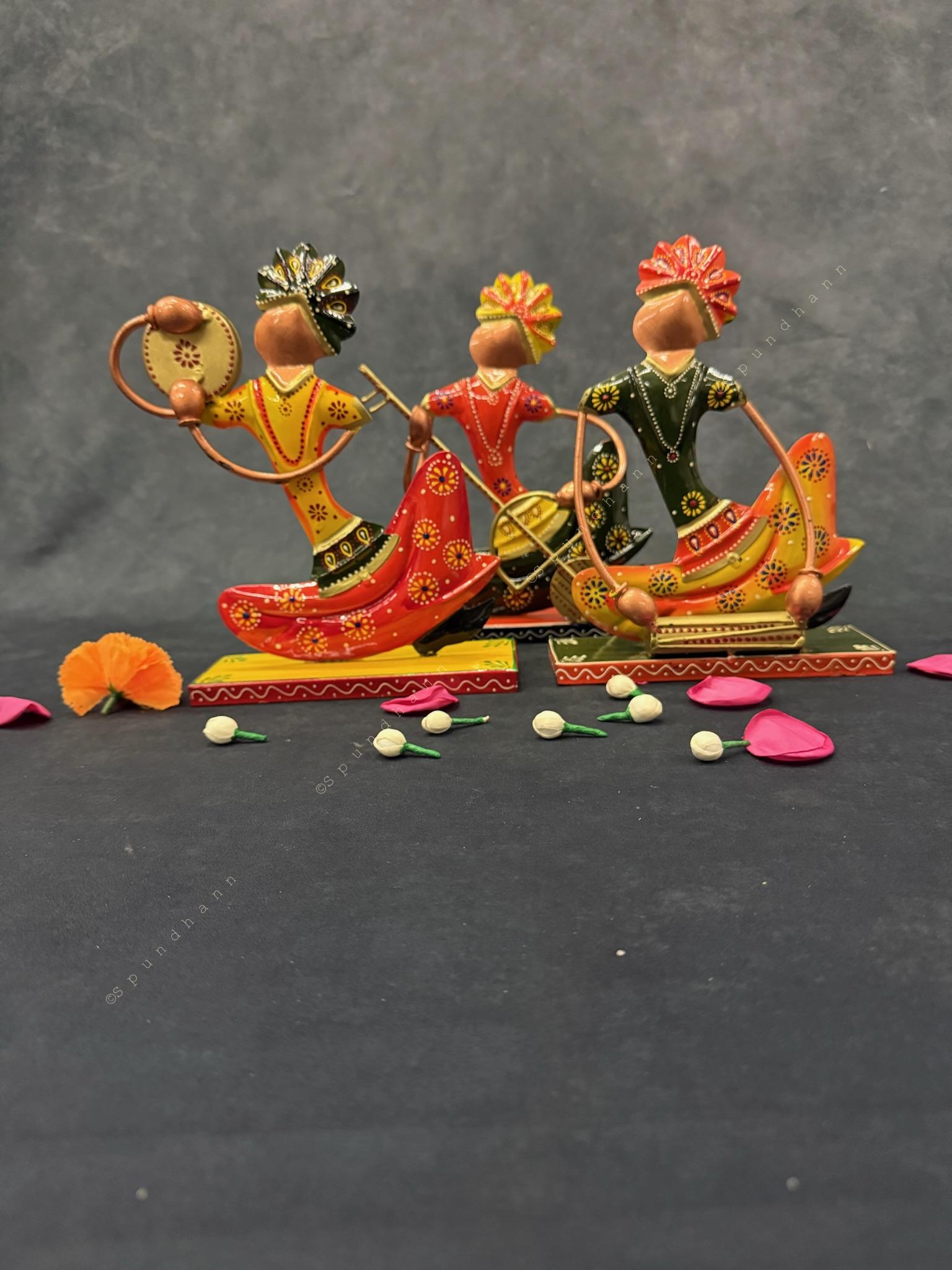 Vibrant Tribal Musician Decor Set 3 Pieces