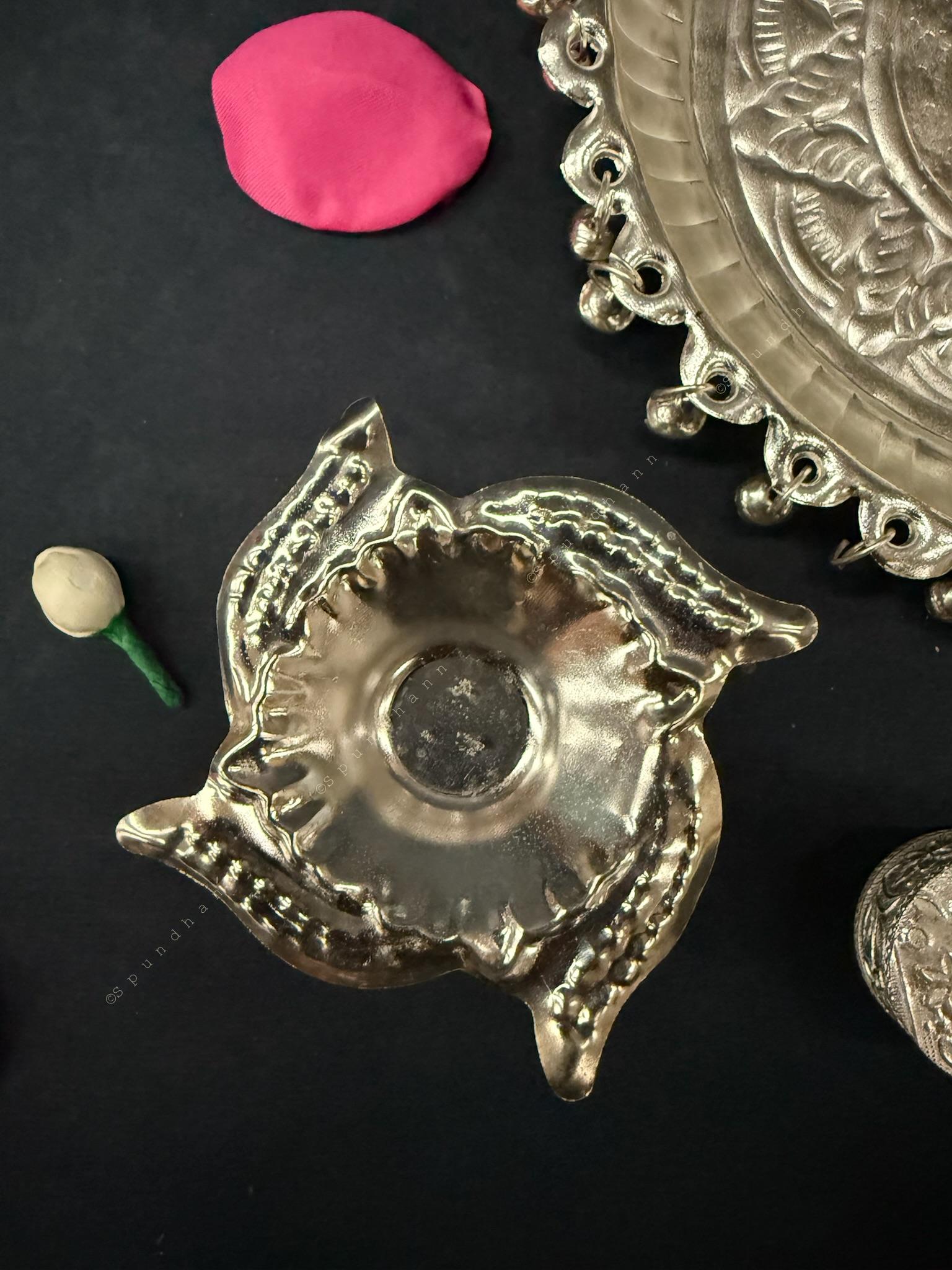 German Silver Pooja Thali Set