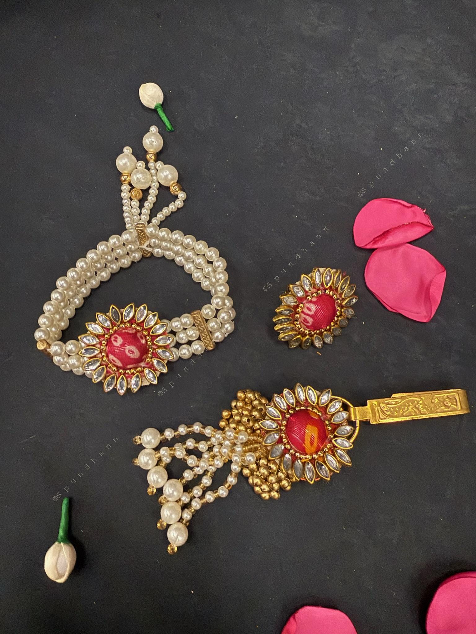 Studded Bracelet, Waist Latkan, and Finger Ring Set