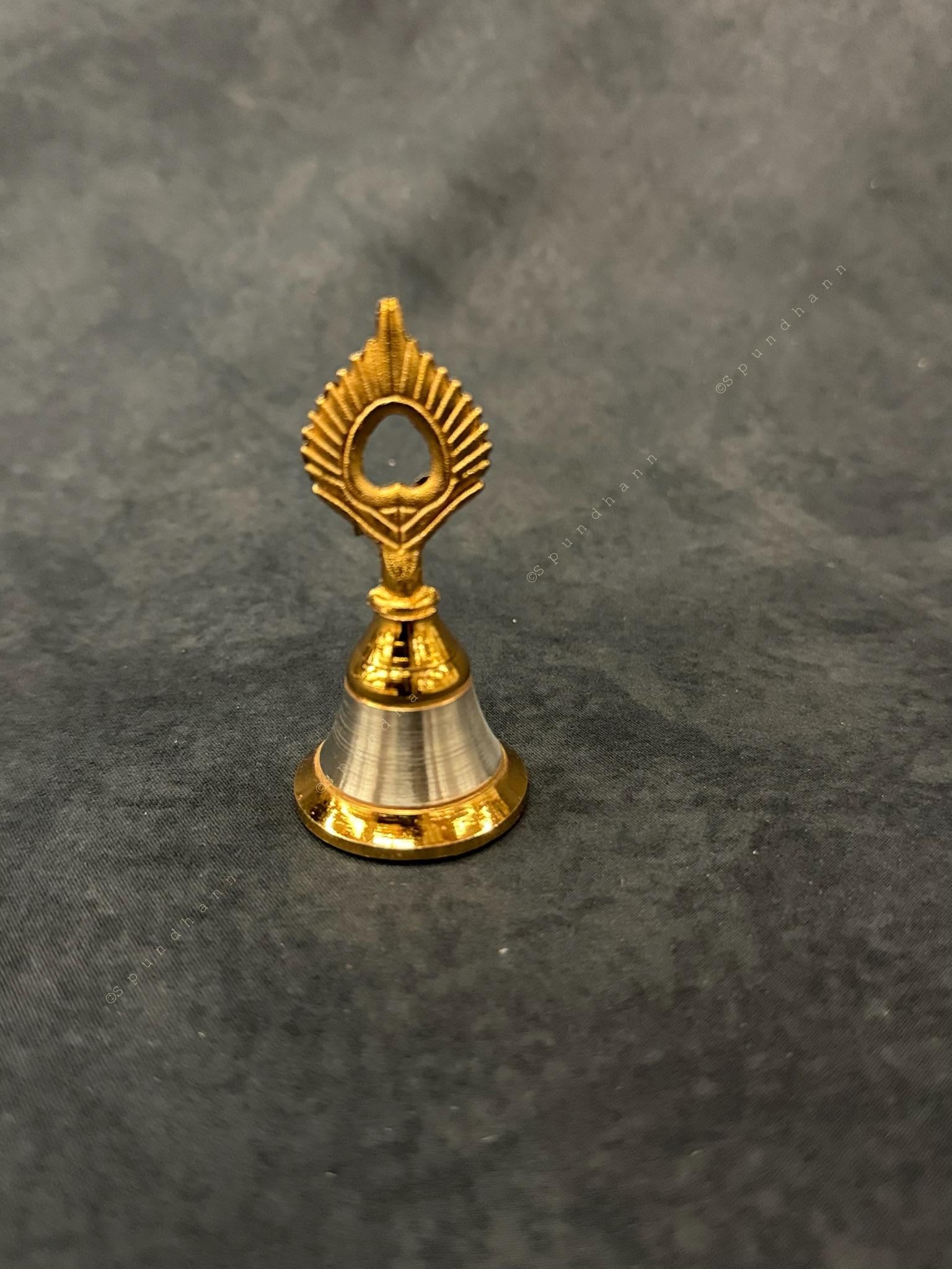 Metal Bell with Feather-Shaped Handle