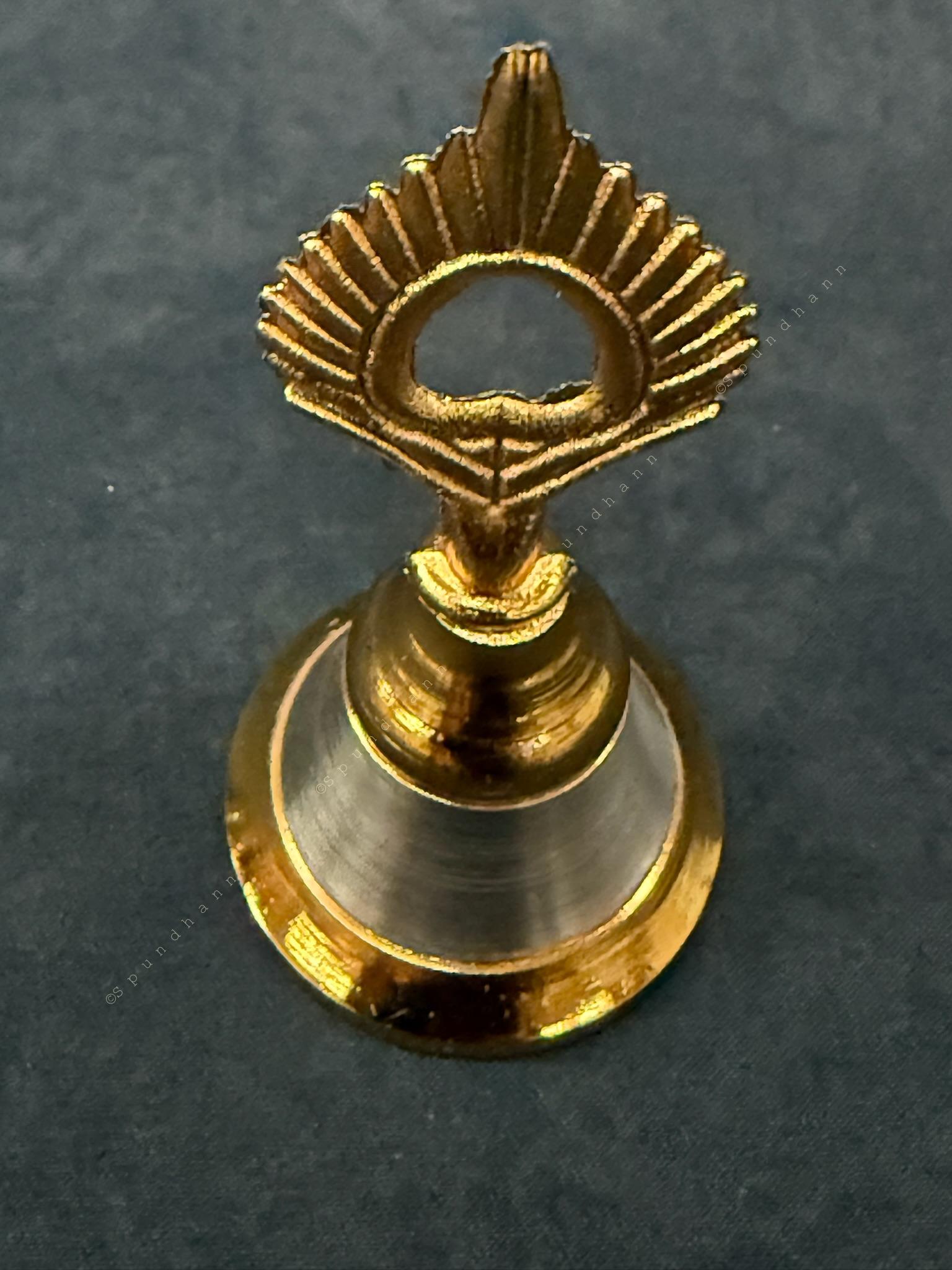 Metal Bell with Feather-Shaped Handle